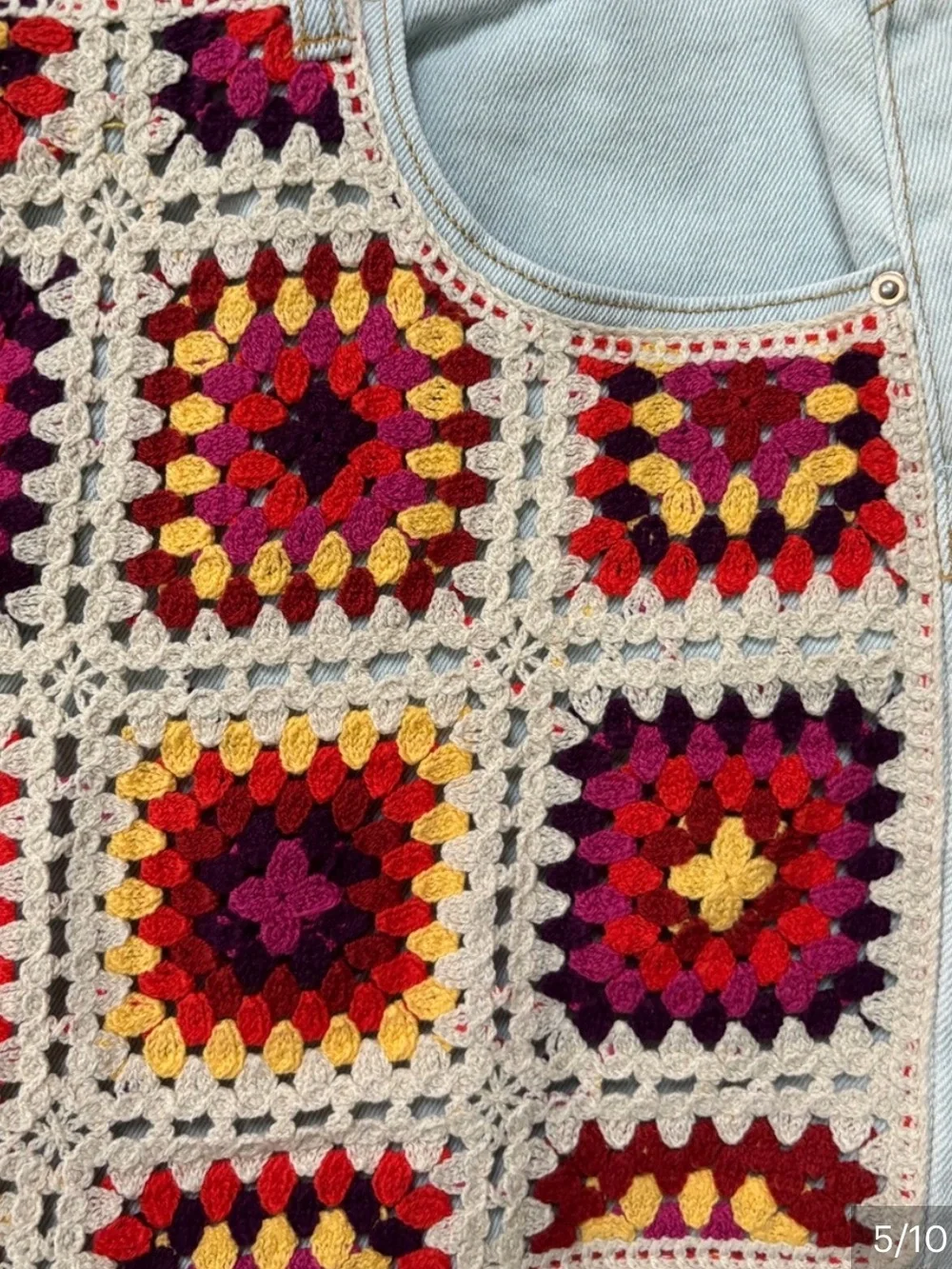 Crochet Denim Shorts